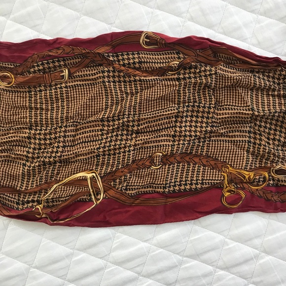 Ralph Lauren Collection 100% Silk Equestrian Scarf - Picture 4 of 5